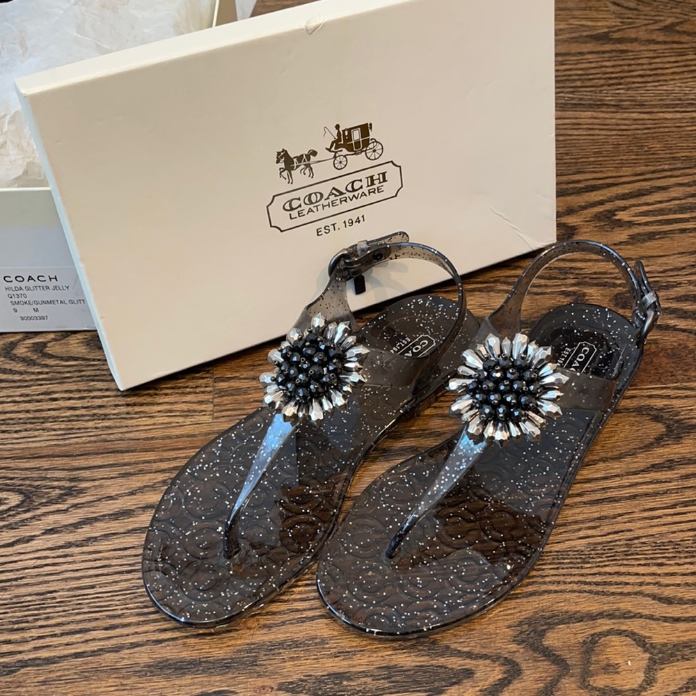 Coach hilda glitter jelly sandal size 9